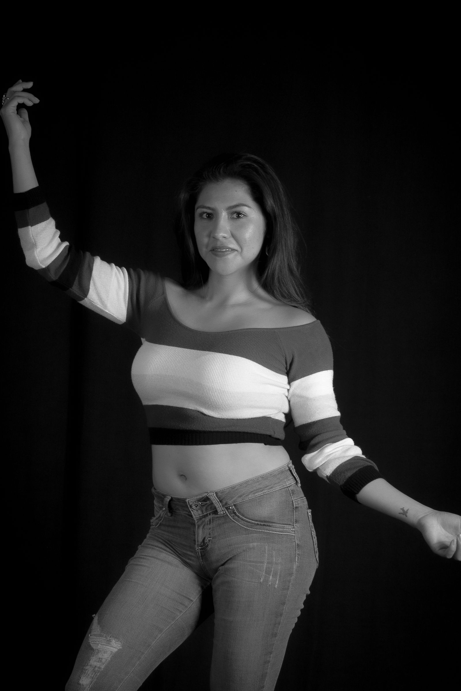 Black and white fashion study