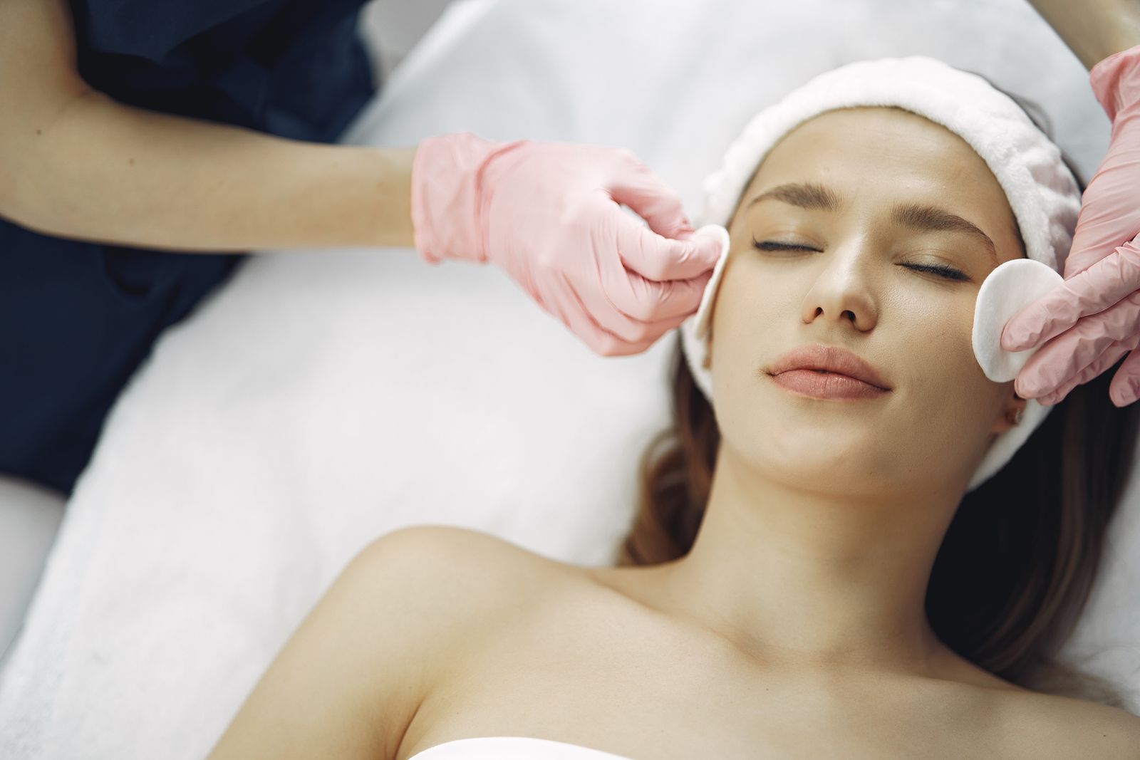 A calming facial treatment in a spa