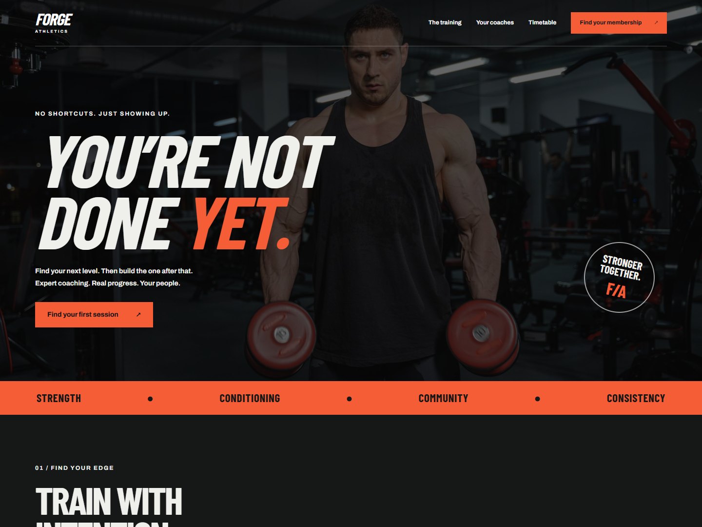 FORGE ATHLETICS website preview