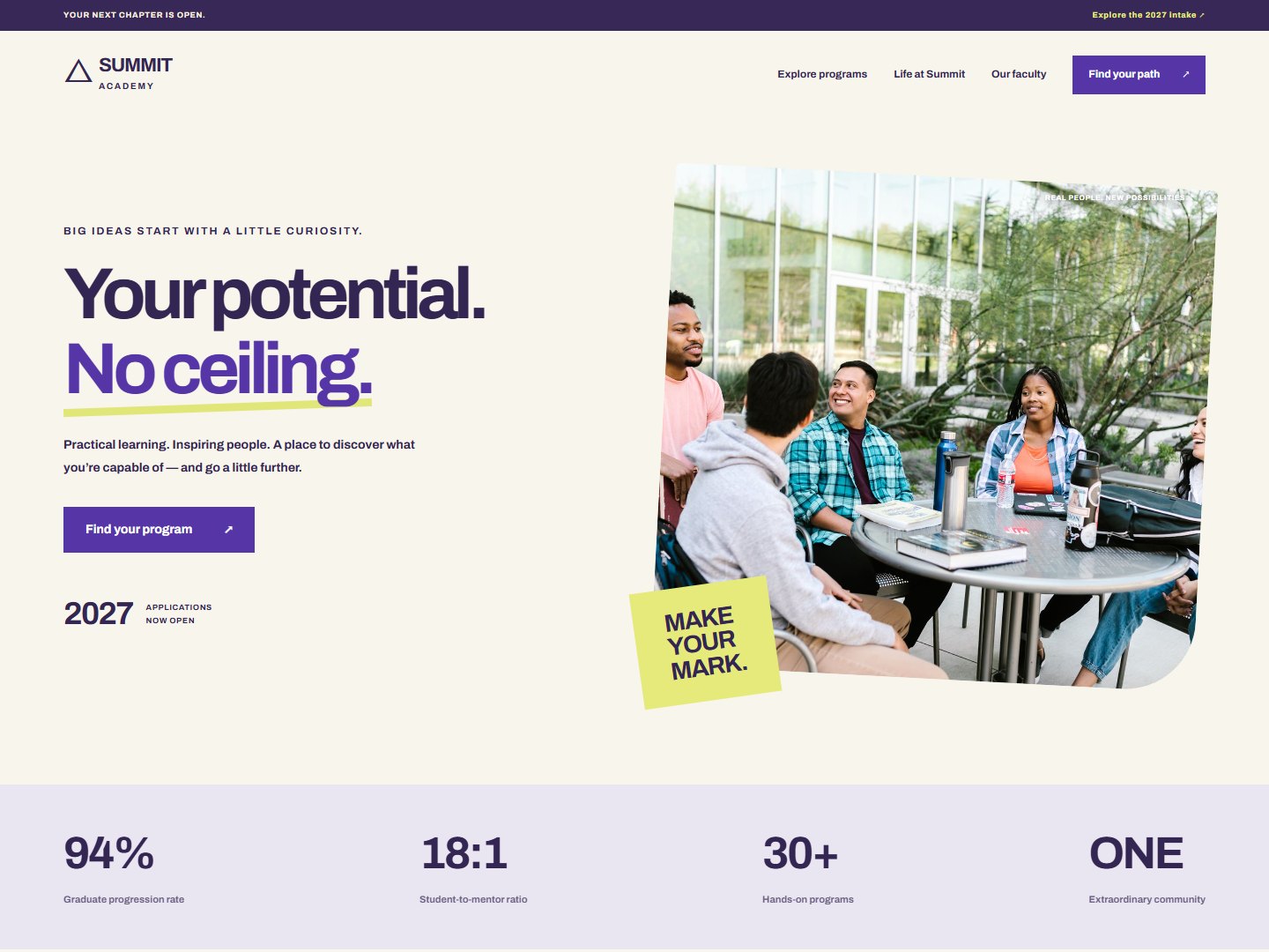 SUMMIT ACADEMY website preview