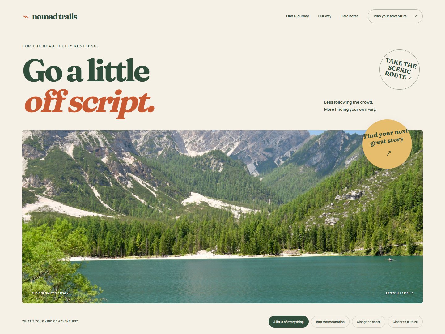 nomad trails website preview