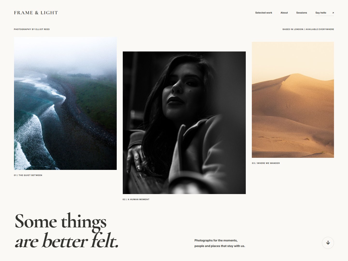 FRAME & LIGHT website preview